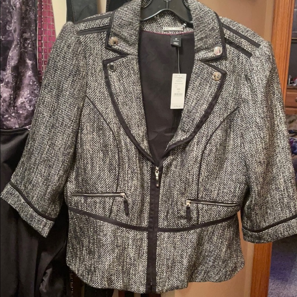Suit jacket. Black tweed shimmery and personality!